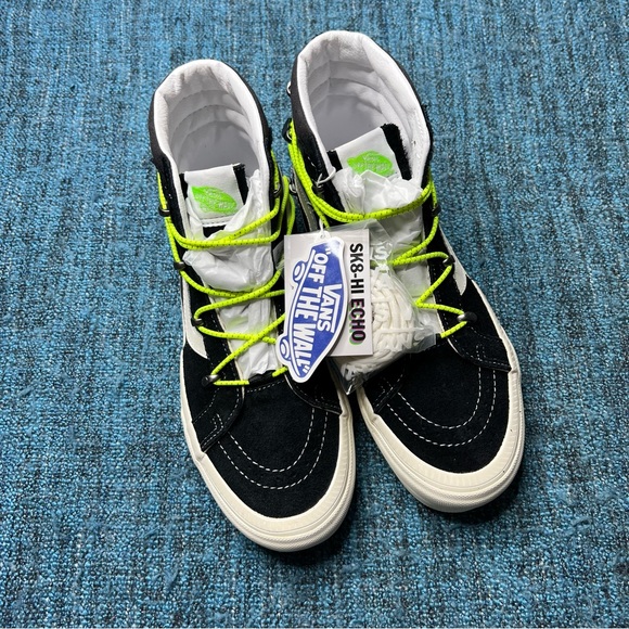 Vans Anaheim Factory Sk8 Hi Echo DX Sneakers in Black White Neon - Picture 2 of 9